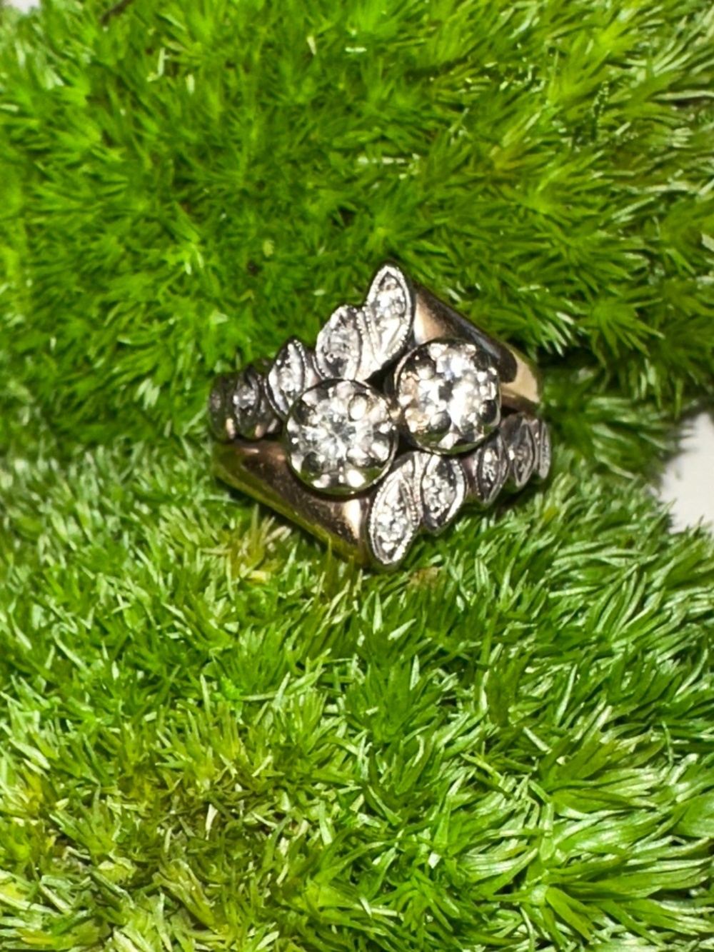 14k Gold Mid-Century "Redesign" Bypass Ring with 0.67 TCW VVS Natural Diamonds